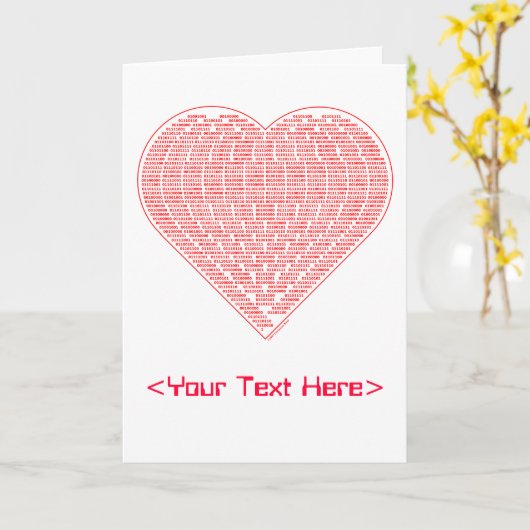 Binary Heart Card Karte (Gelbe Blume)