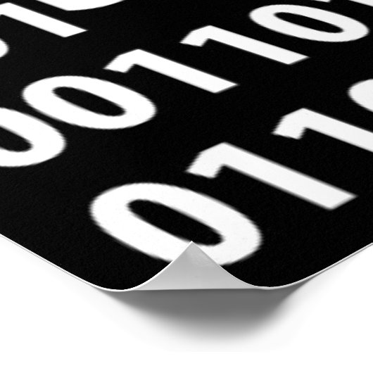 Binary in Black & White Poster (Ecke)