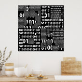 Binary in Black & White Poster (Küche)