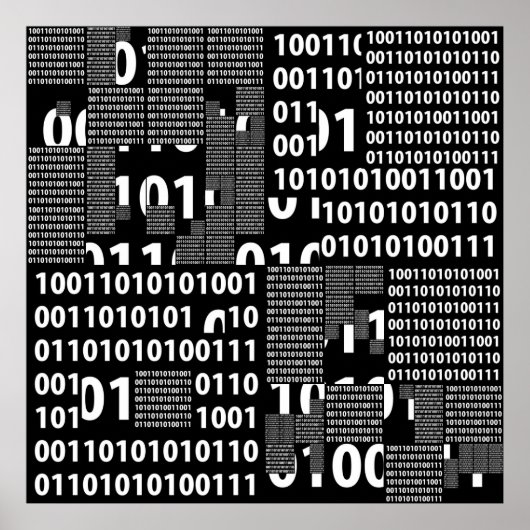 Binary in Black & White Poster (Vorne)