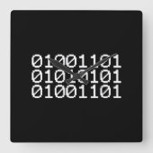 BINARY MUM QUADRATISCHE WANDUHR (Vorderseite)