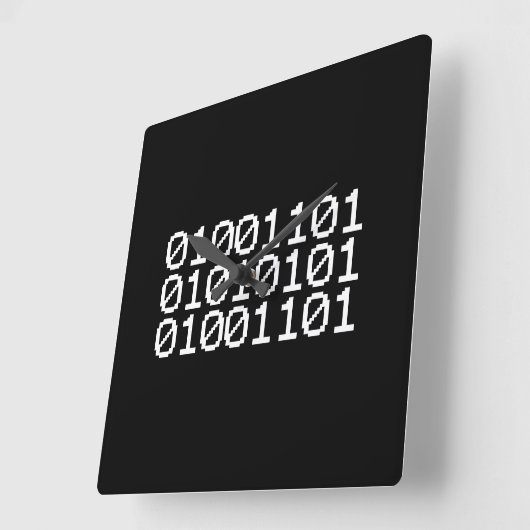 BINARY MUM QUADRATISCHE WANDUHR (Winkel)