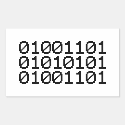 BINARY MUM RECHTECKIGER AUFKLEBER (Vorderseite)