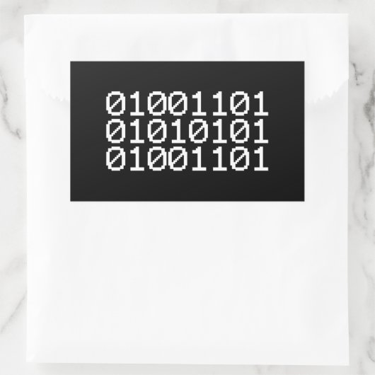 BINARY MUM RECHTECKIGER AUFKLEBER (Tasche)