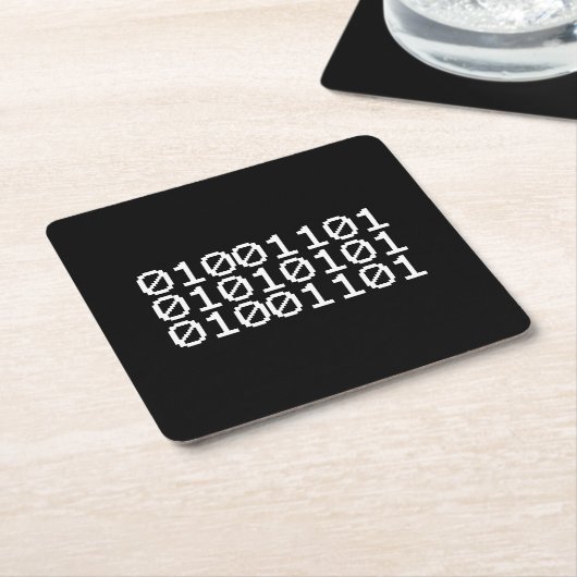 BINARY MUM RECHTECKIGER PAPPUNTERSETZER (angewinkelt)