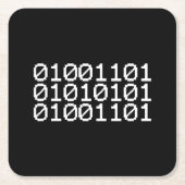 BINARY MUM RECHTECKIGER PAPPUNTERSETZER (Vorderseite)