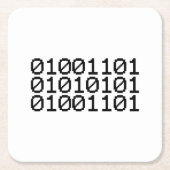 BINARY MUM RECHTECKIGER PAPPUNTERSETZER (Vorderseite)