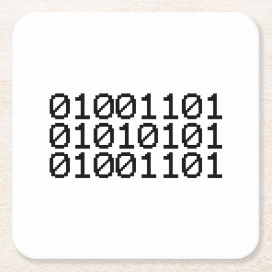 BINARY MUM RECHTECKIGER PAPPUNTERSETZER (Vorderseite)