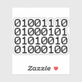 BINARY NERD AUFKLEBER (Blatt)