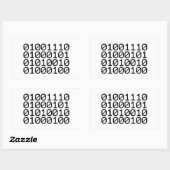 BINARY NERD RECHTECKIGER AUFKLEBER (Blatt)