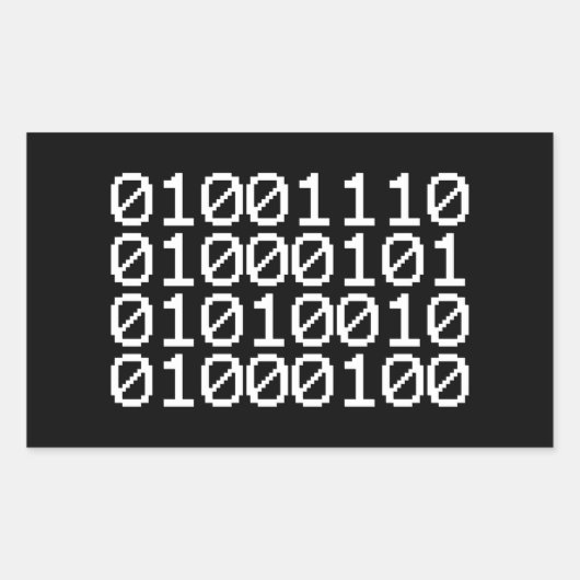BINARY NERD RECTANGULAR STICKER (Vorderseite)