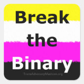 Binary Quadratischer Aufkleber (Vorderseite)