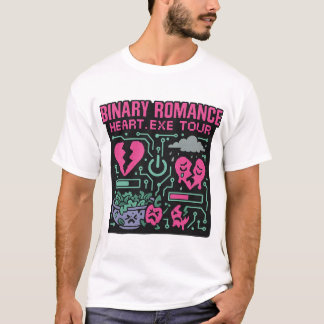 Binary Romance Unisex T - Shirt, Glitchy Cyber Ban T-Shirt