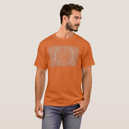 Binary Sphere Computer Programmer Coder Geek T-Shirt (Vorne ganz)