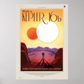Binary Star System Astronaut auf Exoplanet Kepler Poster (Vorne)