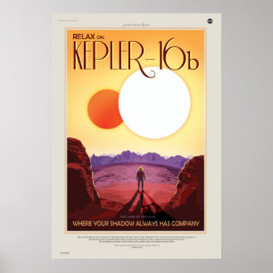 Binary Star System Astronaut auf Exoplanet Kepler  Poster