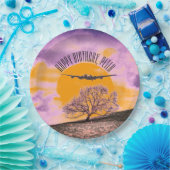 Binary Sunset Text der Flugzeugstruktur Pappteller (Party)