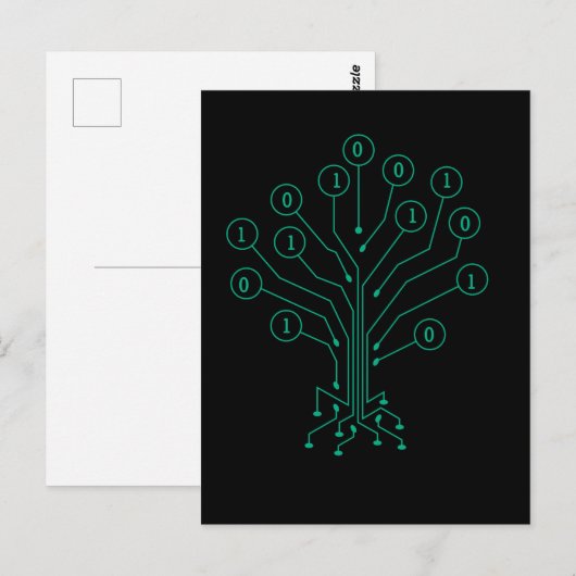 Binary Tree Coding Computer Science Programming Postkarte (Vorne/Hinten)