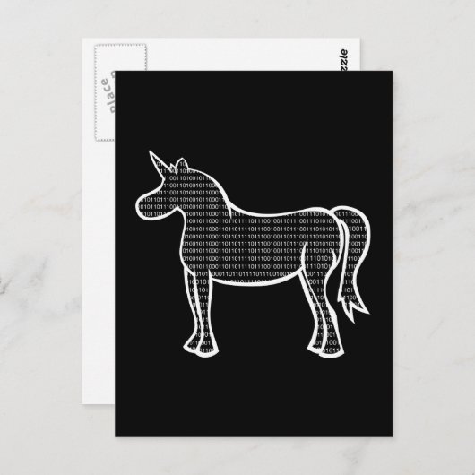 Binary Unicorn Postkarte (Vorne/Hinten)