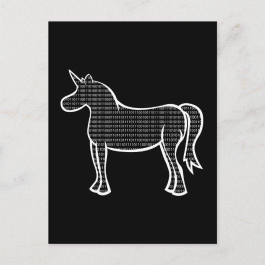 Binary Unicorn Postkarte (Vorderseite)