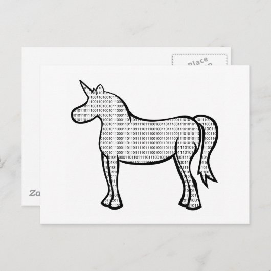Binary Unicorn Postkarte (Vorne/Hinten)