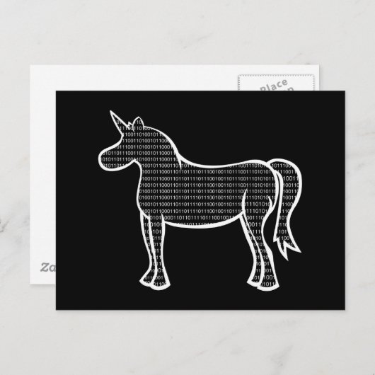 Binary Unicorn Postkarte (Vorne/Hinten)
