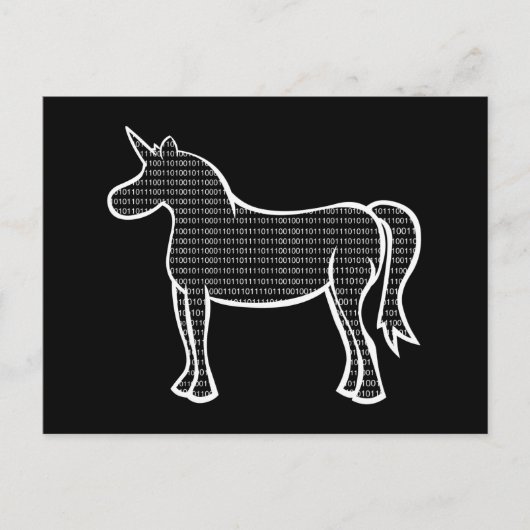 Binary Unicorn Postkarte (Vorderseite)