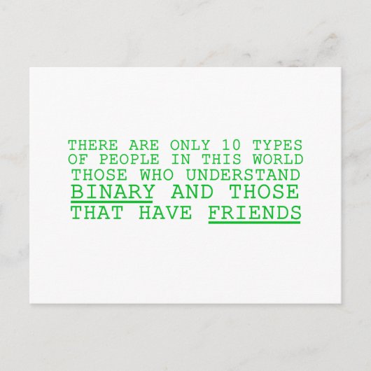 Binary vs. Friends Postkarte (Vorderseite)