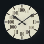 Binary Wall Clock Runde Wanduhr<br><div class="desc">Do you live and breathe technology,  especially IT? Then you owe it to the roots of modern progress to have this nostalgic binary wall clock as your everyday time-keeping shrine. It displays traditional sexagesimal time in binary format.</div>