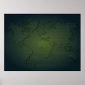 Binary World Map XLarge Poster (Vorne)