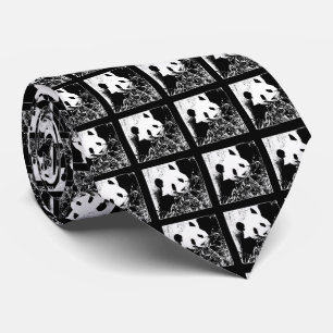 Binde, Pop Art Riesiger Panda Schwarz & Weiß Krawatte