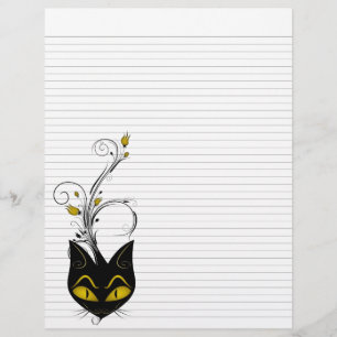 Binder Papier 8.5 "x11" schwarze Katze, schwarz