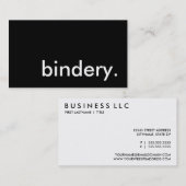 Binderie. Visitenkarte (Vorne/Hinten)