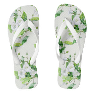 Bindete weiße Blume Badesandalen