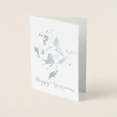 Bindete weiße Blume Folienkarte (Vorderseite)