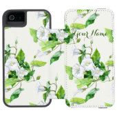 Bindete weiße Blume Incipio iPhone Geldbeutel-Hülle (Folio Geöffnet)