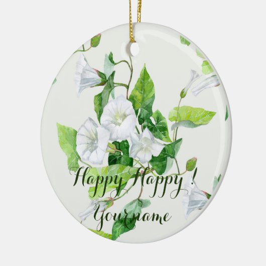 Bindete weiße Blume Keramik Ornament (Links)