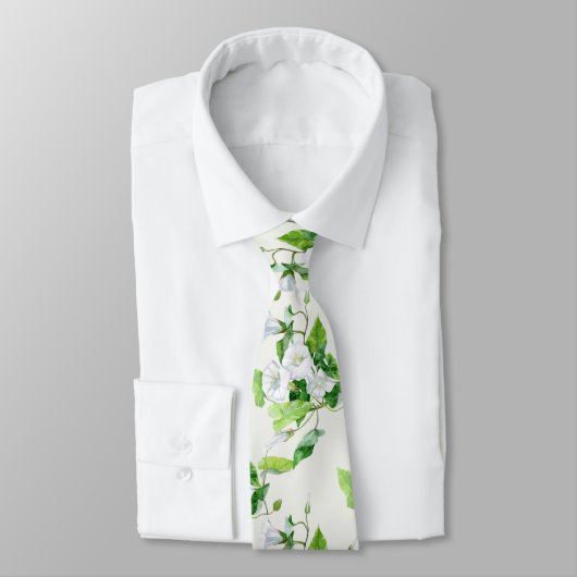 Bindete weiße Blume Krawatte (Gebunden)