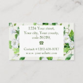 Bindete weiße Blume Visitenkarte (Rückseite)