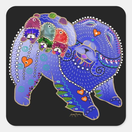 BINDI CHOW FAMILY-Quadratzkleber Quadratischer Aufkleber (Vorderseite)