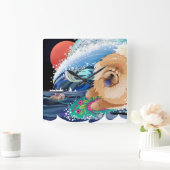 BINDI CHOWABUNGA - Chow Wall Clock Quadratische Wanduhr (Zuhause)