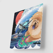 BINDI CHOWABUNGA - Chow Wall Clock Quadratische Wanduhr (Winkel)