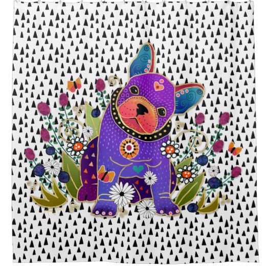 BINDI FRENCHIE Duschvorhang (Vorderseite)