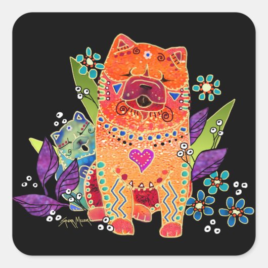 BINDI glatte, eckige Aufkleber (Vorderseite)