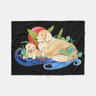 BINDI GOLDEN RETRIEVER Vlies-Decke-3-Größen Fleecedecke