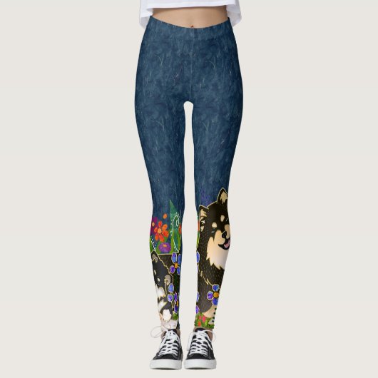 BINDI LAPPY Finnisch Lapphund blu Designer Legging Leggings (Vorderseite)