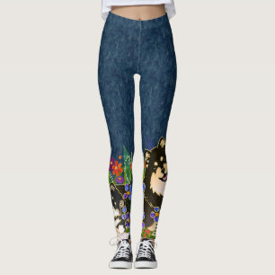 BINDI LAPPY finnische Lapphund blaue Leggings