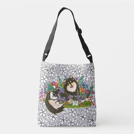 BINDI LAPPY Finnischer Lapphund - Kreuzkörper/oder Tragetaschen Mit Langen Trägern (Rückseite)