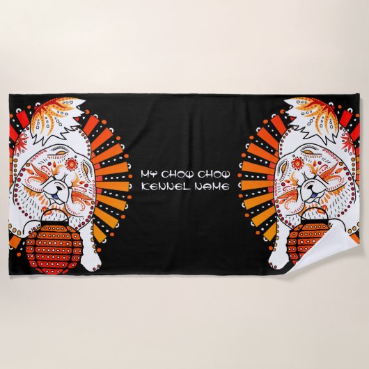 BINDI MI TANG - Chow - Jahr des Handtuchs Strandtuch (Vorderseite)