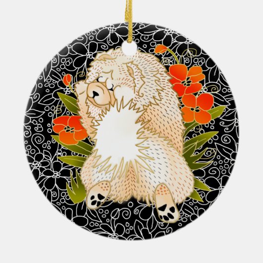 BINDI MINGSIE CREAM CHOW ORNATION KERAMIKORNAMENT (Hinten)